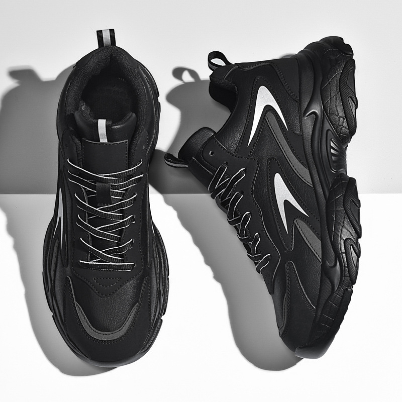 Zapatos de moda juveniles de otoño 2025, zapatos de entrenamiento deportivo de estudiantes, zapatos de cuero de papá, zapatos deportivos de tamaño grande