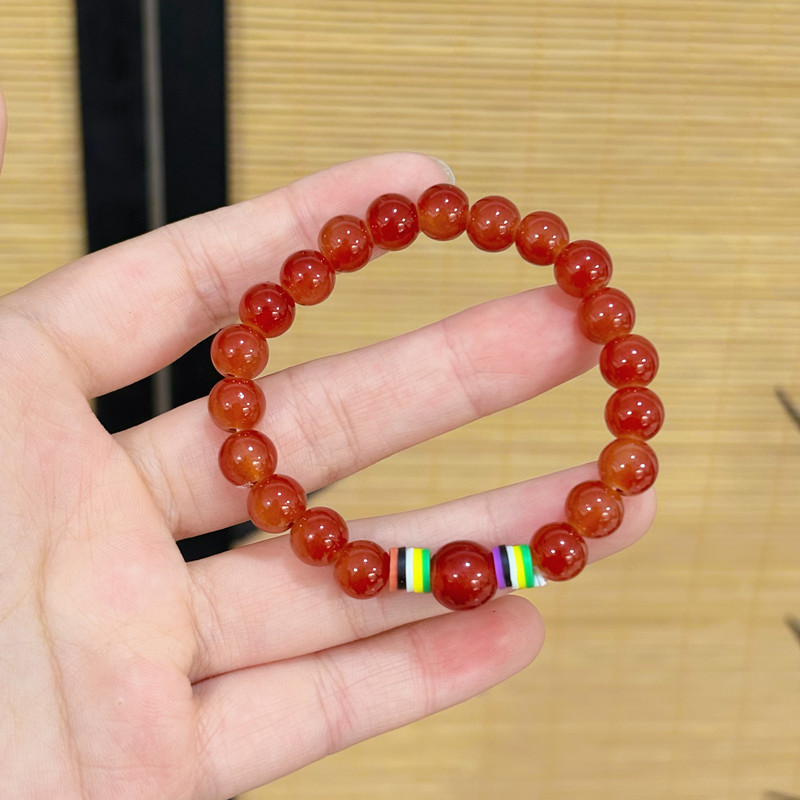 Nuevo estilo de cuentas coloridas de cinco líneas para hombres y mujeres pulsera de anillo único pulsera en vivo explosión