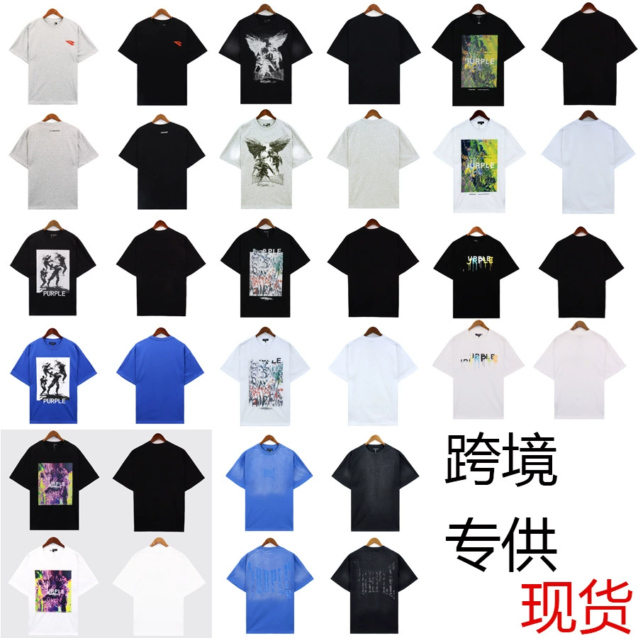 Трансграничный PurpleBrand Японский прилив с буквенно-печатным коротким рукавом мужской летний новый европейский и американский прилив-высокая улица футболка