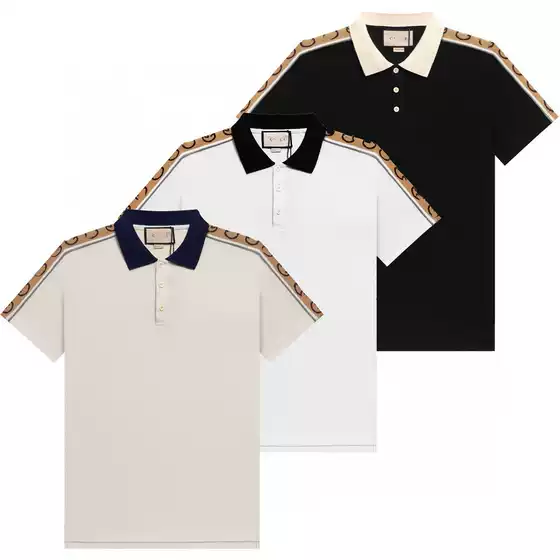High-end GU New Arrival Unisex Polo Shirt with Collar, Mini Logo Embroidered Letter Short Sleeve T-Shirt, Versatile