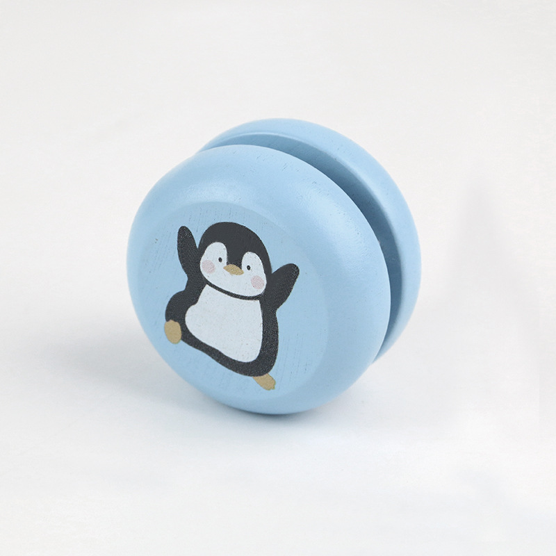 Juguetes de educación temprana de rompecabezas de animales de dibujos animados de yoyo de madera para niños, regalos divertidos y lindos, yoyo al por mayor