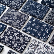 少数民族手工蜡染布2060平纹光边蓝印花头巾方巾老土布苗簇老兰布