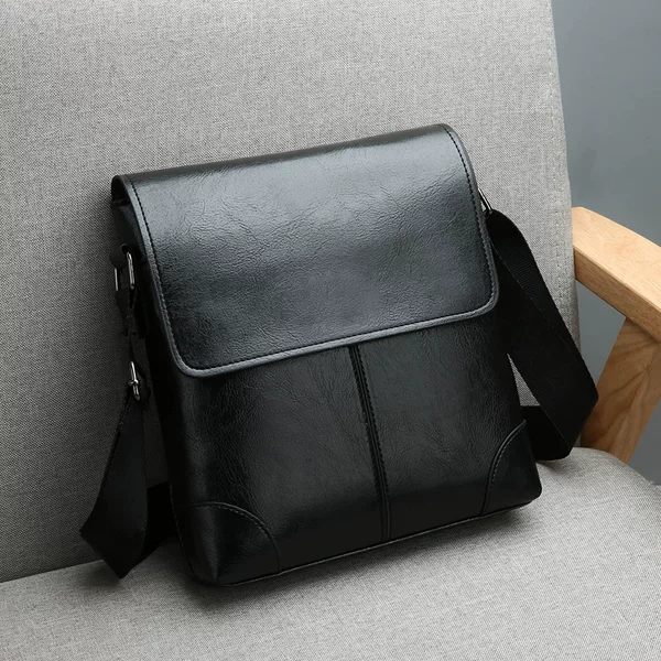 Foreign Trade Shoulder Bag Pu Men's Briefcase New Style Business Youth Crossbody Bag Vertical Square Bag Cross-Border Source Factory