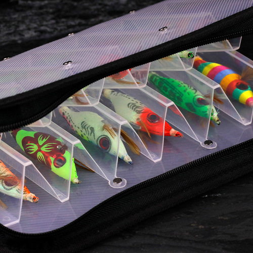 Weihe big-eye shrimp set wooden shrimp box 12 pieces double-sided iron plate bait lure storage box factory wholesale