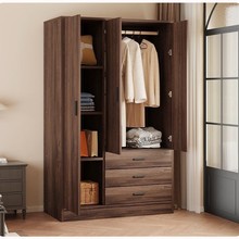 简易板式衣柜家用卧室对开门收纳柜出租屋家用简约现代小户型衣橱