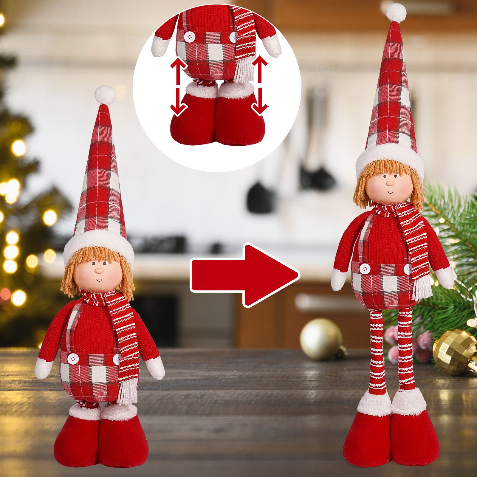 Navidad transfronteriza de 20 pulgadas lindo muñeca de niño creativo de postura muñeca de niña decoración de vacaciones