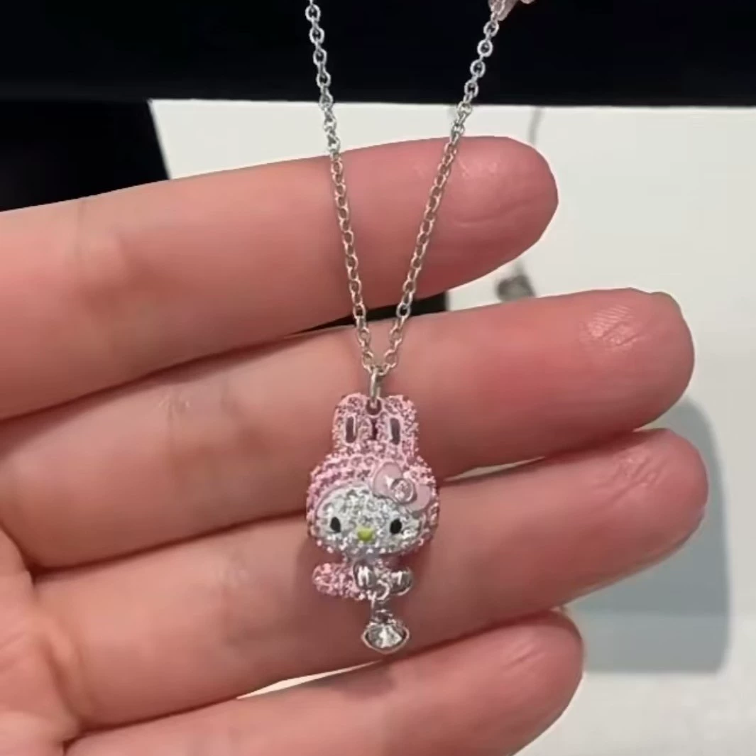 Ожерелье (Hello Kitty) MZ-00201, розовый кулон «кролик», легкая люксовая стиль
