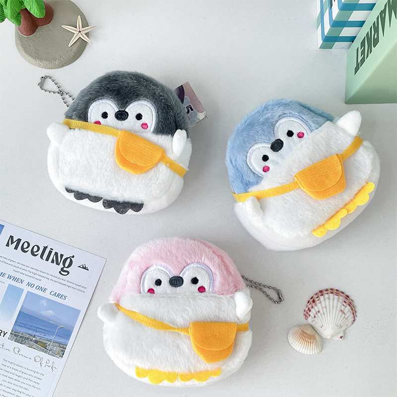 ネットの赤いかわいいショルダーバッグのペンギンの小銭入れの子供のぬいぐるみのイヤホンの収納袋の学生の携帯の収納袋の卸売り|undefined