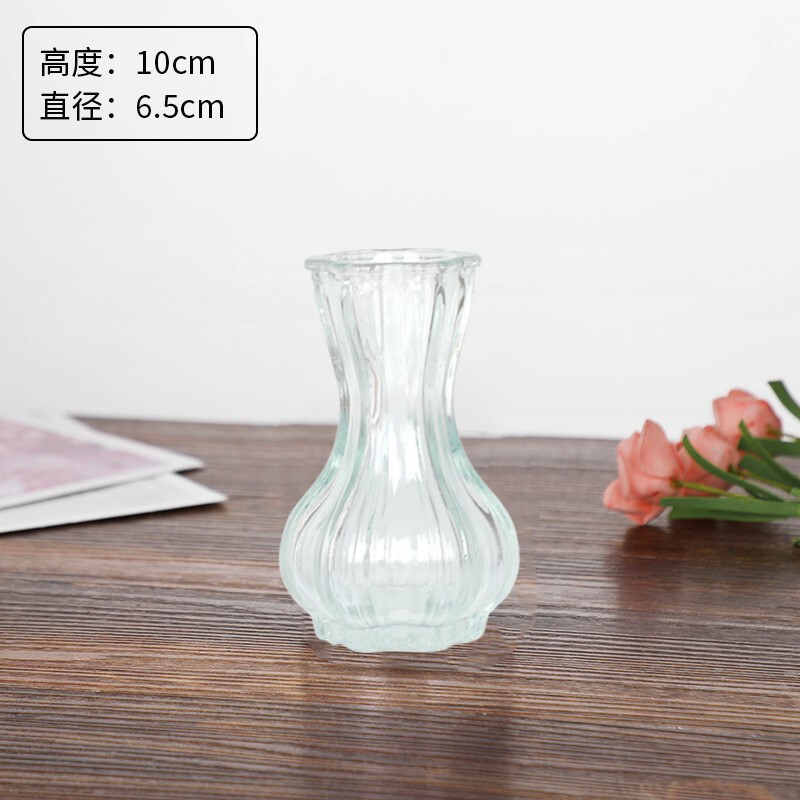 外国貿易卸売ライト高級ハイエンド小さな花瓶セットレトロレリーフフラワーアレンジメント装飾品透明ガラス花瓶|undefined