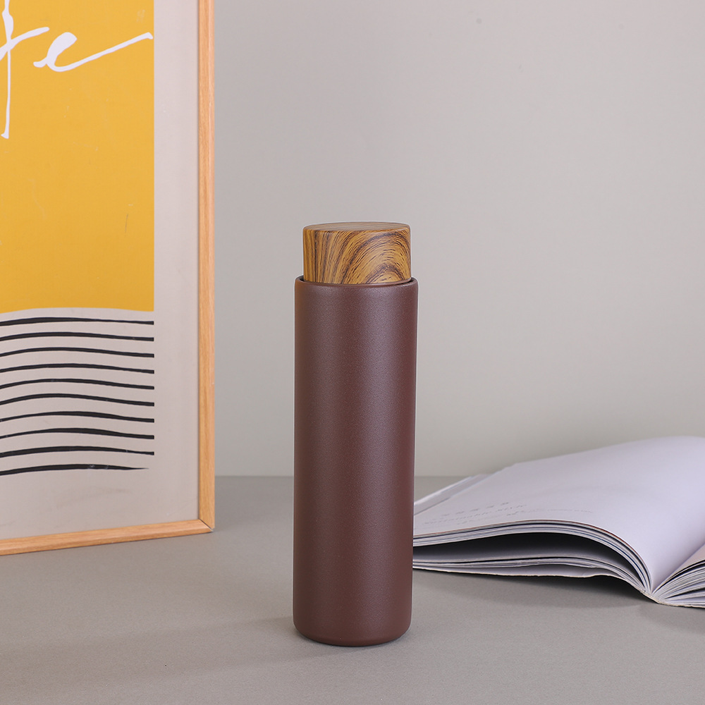 Red explosiva madera taza de aislamiento 304 acero inoxidable regalo de negocios taza de agua creativa taza portátil