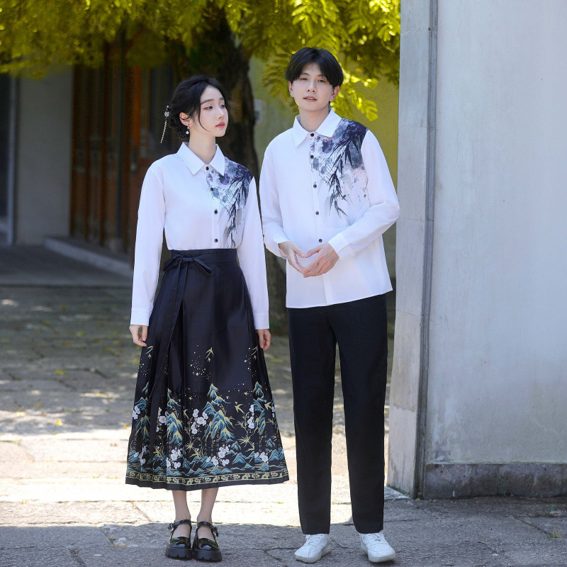 2025 Autumn New Republic of China Style Horse Face Skirt Junior High School Students Chorus Performance Clothes New Chinese Style Graduation Photo Clothes Class Uniforms