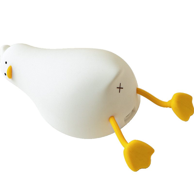 (2개) 창조적 인 새로운 거짓말 플랫 오리 실리콘 램프 USB 충전 박수 어린이 홈 침실 밤 빛 감압 램프