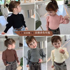 Girls' Autumn Puff Sleeve Bottoming Shirt Children's Long Sleeve T-shirt Baby Girl Autumn and Winter Bottoming Shirt Top One Piece Dropshipping