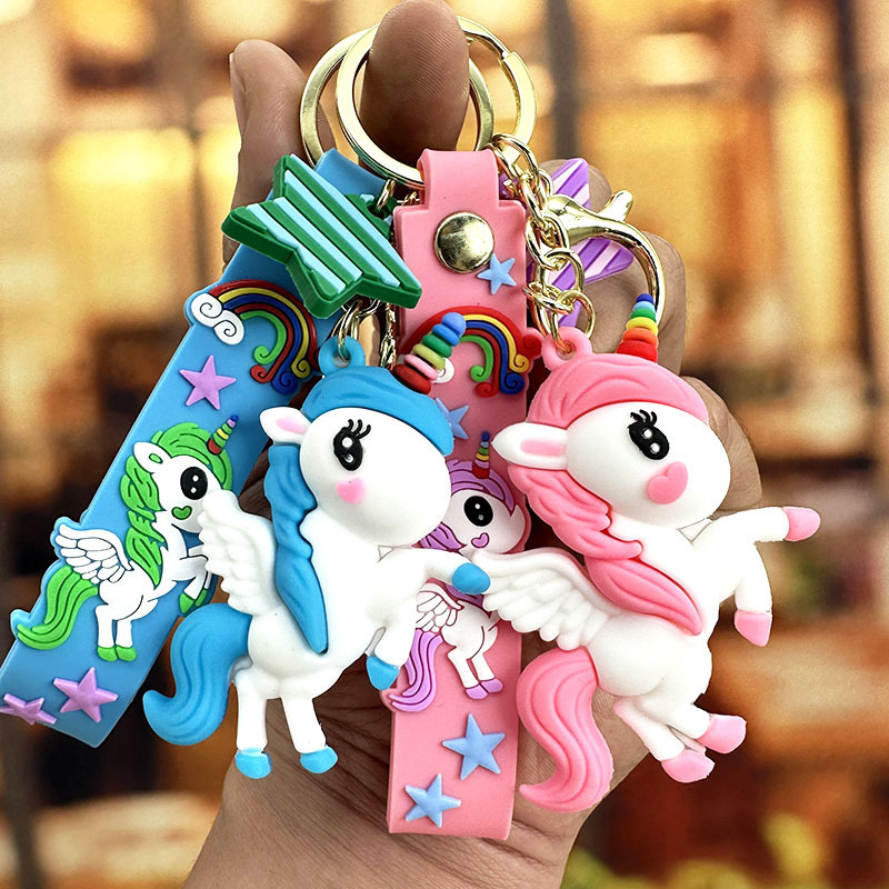 Fantasy Cartoon Rainbow Horse Unicorn Keychain Pendant Bag Couple Hanging Car Couple Ins Small Gift Fantasy Cartoon Rainbow Horse Unicorn Keychain Pendant Bag Couple Hanging Car Couple Ins Small Gift
