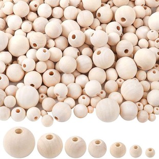 4-50mm Lotus Wood Round Beads Loose Beads Wholesale Raw Wood Beads Solid Wood Round DIY Jewelry Accessories Wooden