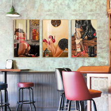 酒吧装饰画ktv夜店复古风欧式清吧墙面壁画性感美女挂画个性复古