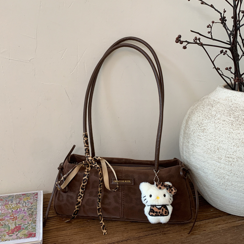 Retro Niche Leopard Print Handbag For Women 2026 New Fashion Shoulder Underarm Bag Luxury Baguette Handle Bag For Commuting - Thumbnail 6