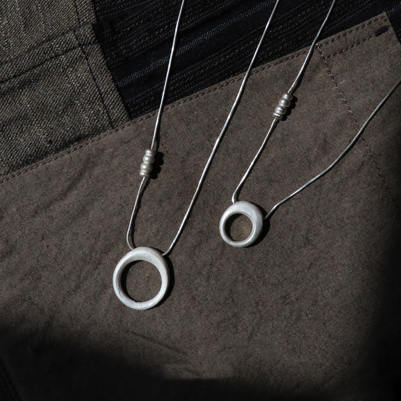 2022 Fashion Versatile Ring Pendant Necklace High Temperament Handmade High Texture Clavicle Chain for Women