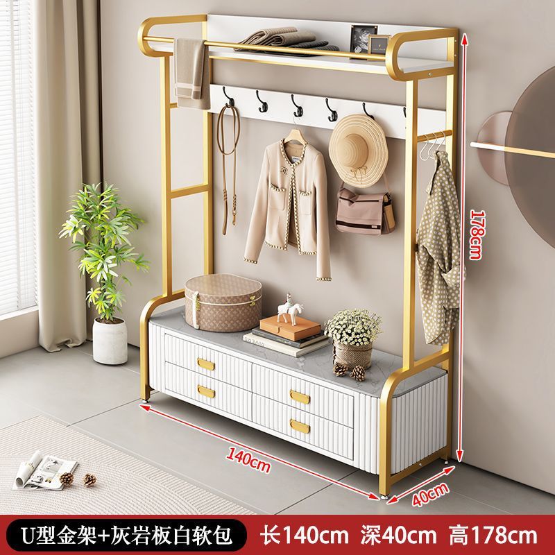 Dormitorio vertical percha de ropa bolsa suave percha de ropa casera de cuero real percha de ropa de piso percha de ropa gabinete de almacenamiento multifuncional image 23