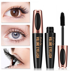 Cross-border makeup fullness magic eyelash mascara waterproof dense slender curly silicone brush head 4D eyelash mascara hot item