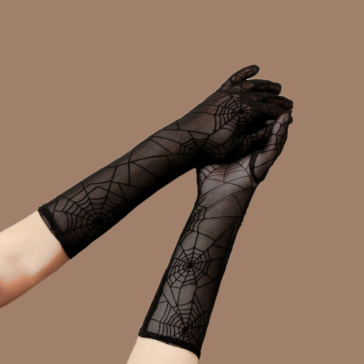 New fashion lace long black sunscreen split finger gloves NSTQ41160