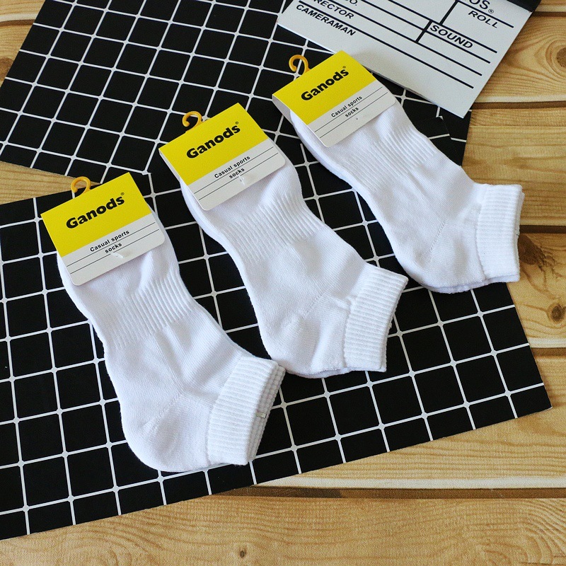 Ganods Towel Bottom Thickened Sports Socks Casual Men's Boat Socks Loop Short Socks Badminton Socks Solid Color Men's Socks