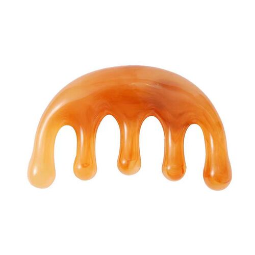 Resin Five-Tooth Meridian Massage Comb with Large Tooth Head Acupressure Massage Head Therapeutic Gadget, Five-Paw Pressure-Relief Portable Comb