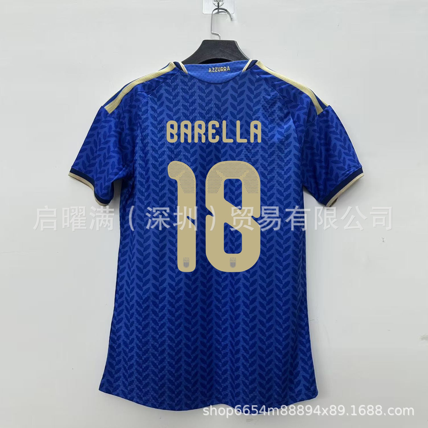 Al por mayor 2627 camiseta de casa de la Copa del Mundo de Italia versión de jugadores de fútbol Chiesa Bacho camiseta de fanáticos versión de camiseta