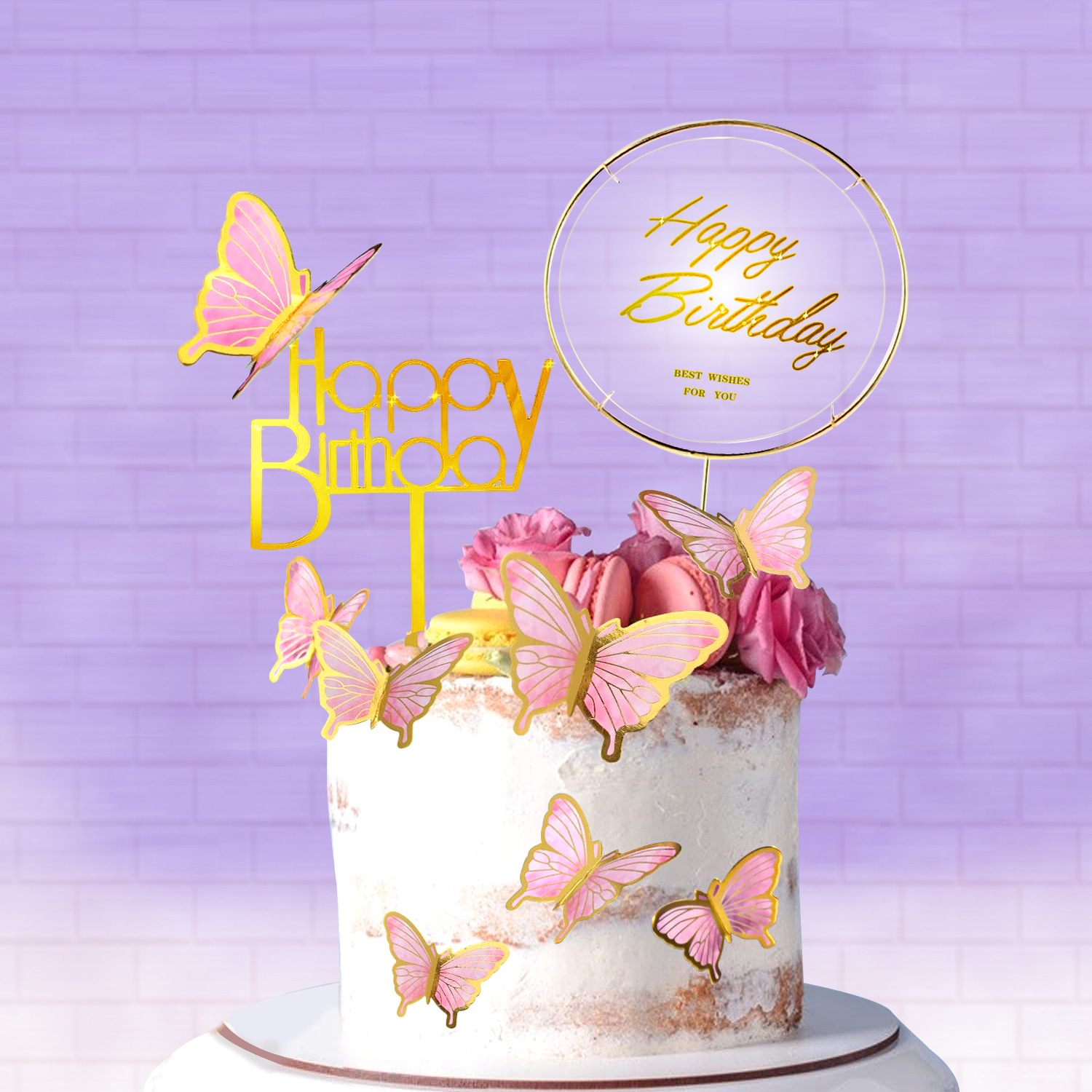 Birthday Fairy Style Cute Letter Butterfly Paper Birthday Cake Decorating Supplies display picture 5