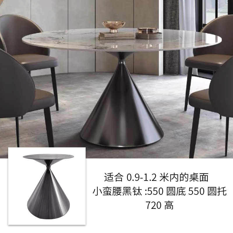 Mesa de acero inoxidable soporte de piernas de mármol base de lujo ligero marco de soporte de tabla de roca mesa redonda pie de mesa larga isla marco de mesa pie de comedor