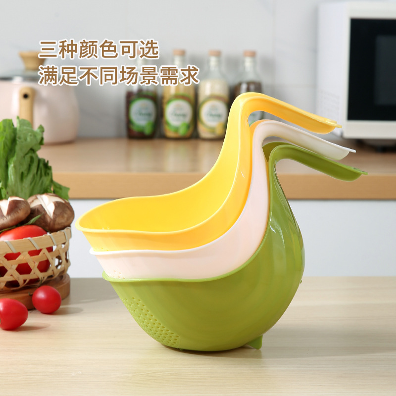 Cesta de escurrido grueso de cisne Cesta de lavado de arroz Cesta de lavado de verduras de cocina de filtro de agua para el hogar Cesta de verduras de inmersión en la sala de estar Plato de cocina