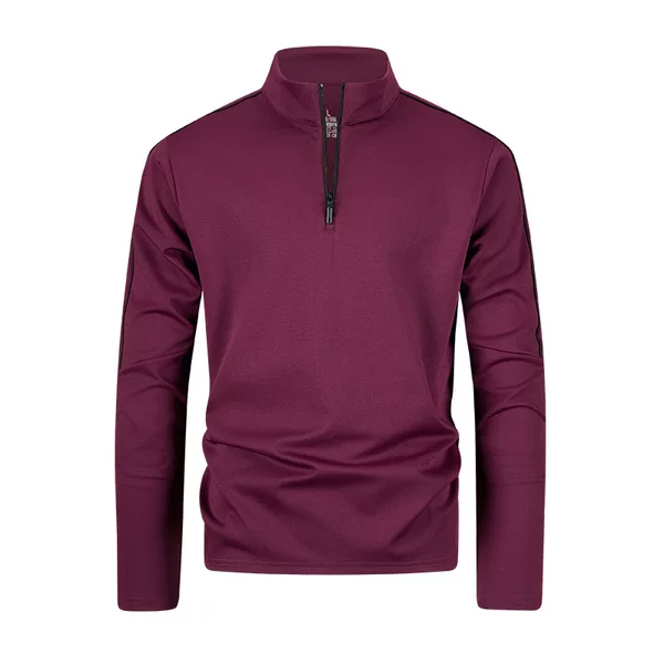 New autumn men's stand-up collar sweatshirt, casual sports wear for middle-aged and elderly, running and fitness clothing in khaki green