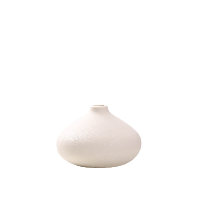 Jarrón de cerámica blanca estilo nórdico para flores secas decoración minimalista de escritorio y hogar