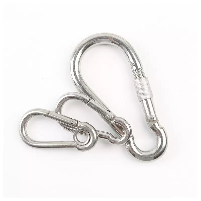 Customized Wholesale Iron Zinc-Plated Nickel-Plated Electrophoretic Spring Buckle Carabiner Safety Buckle Spring Hook