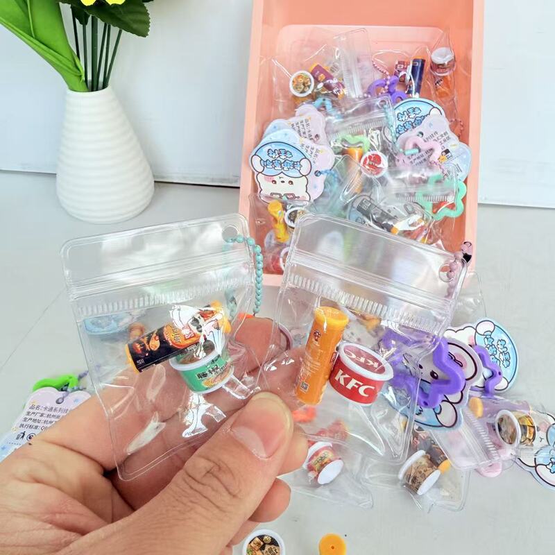 Creative Miniature Food Toys Mini Keychain Instant Noodles Potato Chips Companion Keychain Food Toy Pendant Snack Couple Decoration