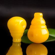 天然黄玉髓三通水滴一体佛头佛珠手串DIY星月菩提配饰配件搭配