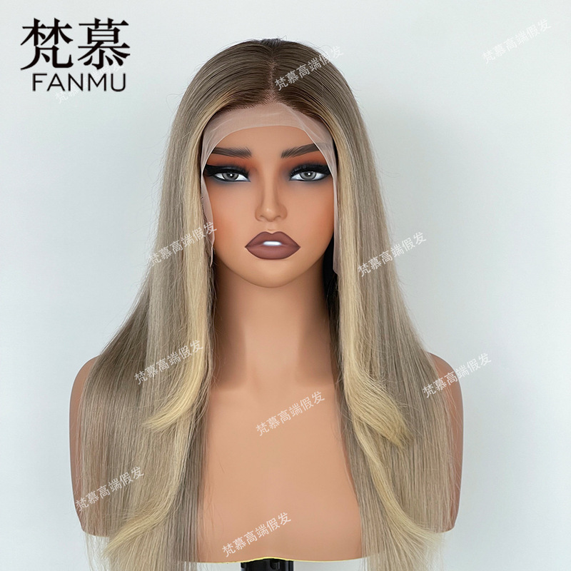 24inch Spot 13*4 Forehead Lace Wig 180% Density Long Straight Hair Classy Women's Wig