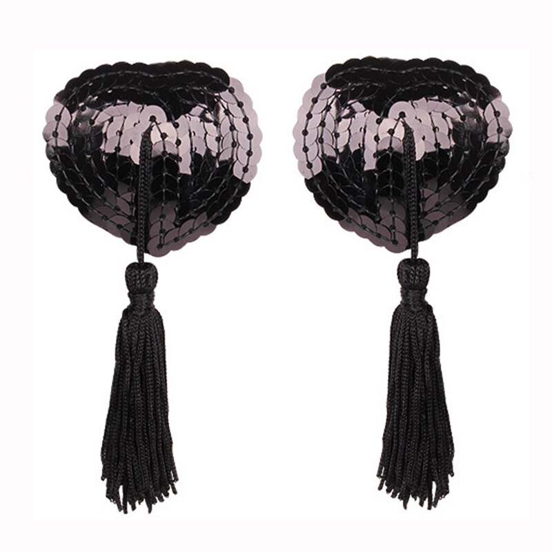 Sexy lingerie accessories, heart-shaped breast stickers, silicone bra, tassels, heart-shaped sequins, sexy breast stickers wholesale 5032