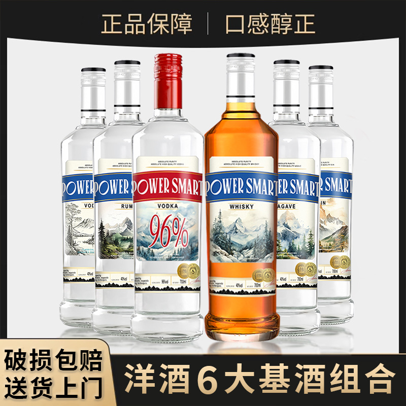 套装威士忌伏特加酒吧调酒基酒白朗姆金酒调莫吉托金汤力鸡尾酒