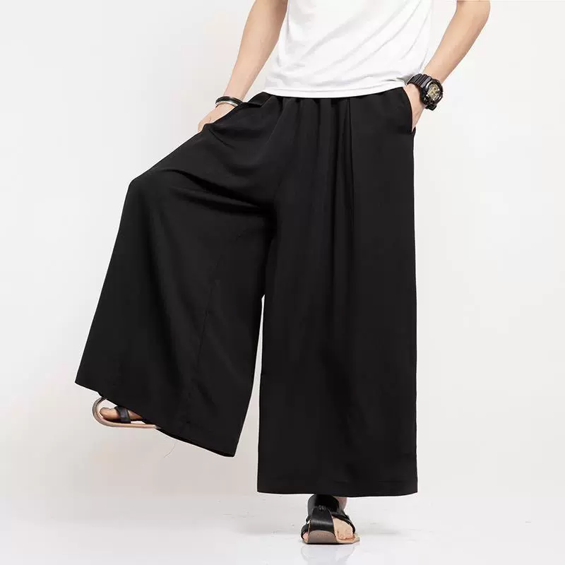 Men's trousers, silk retro thin skirt