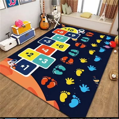 Avtomobil döşəmə paspasları Table Sofa Mat Tatami Bed - blue-feet-hopscotch-14-2m