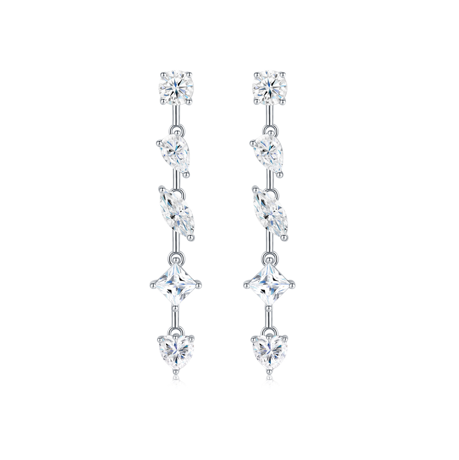 Popular Personalized Pear-shaped Moissanite Long Delicate Earrings