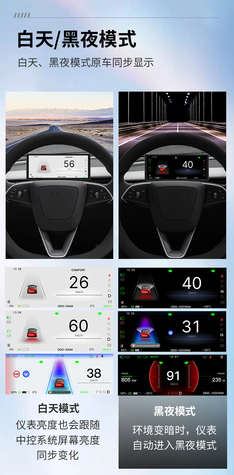 Suitable for Tesla Model 3/Y Car Display Screens That Support Carplay 6.86inch Smart Dashboard, in Stock