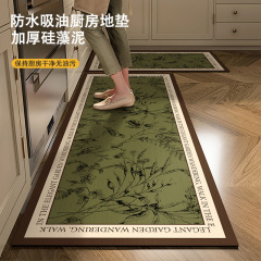 美式复古厨房专用地垫吸水防油防滑垫耐脏加厚硅藻泥脚垫长条地毯