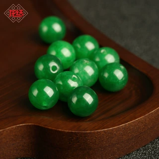 龙结干青玉石散珠子DIY手链项链配件碧玉铁龙生圆珠10颗起饰品