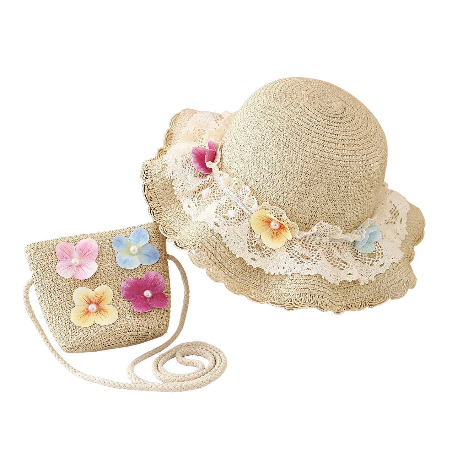 Kids Casual Sun Hat UPF 50+ Beach Straw Summer Sun Protection Hat, Vacation Dress, Seaside Travel Hat_voghion.com