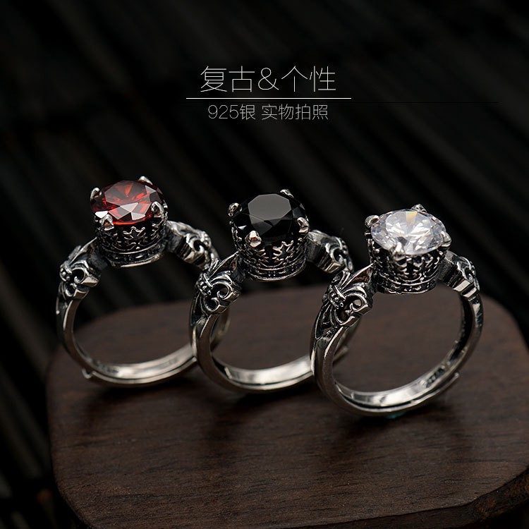 Agate retro ring for men and women