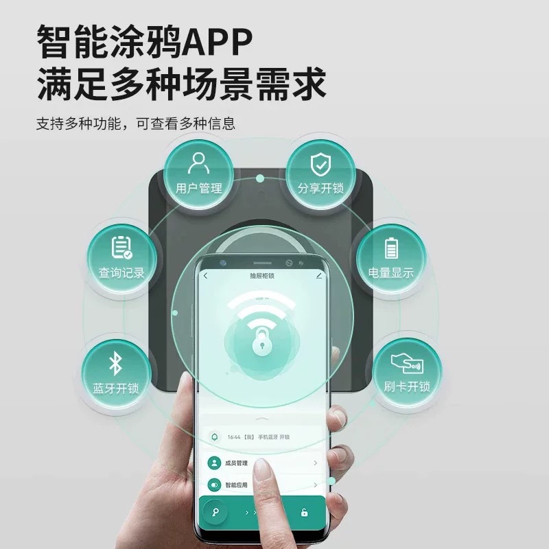 Cerradura de Cajón con Huella Dactilar Bluetooth Tuya, Cerradura para Zapatero, Archivador, Buzón, Cerradura Electrónica para Gabinete, Cerradura Inteligente con Huella Dactilar