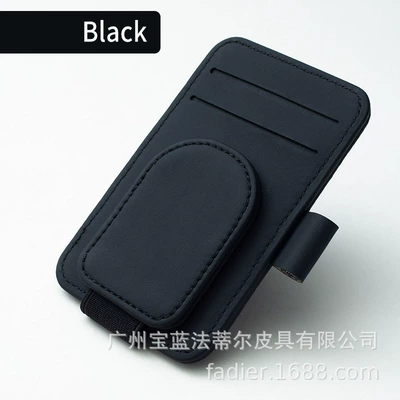 Car-Mounted Multifunctional Glasses and Ticket Holder, Practical High-End Round Eyeglass Clip, Multifunctional Accessory, Stylish (Car Glasses Clip/Bill Clip) - black-cardboard-eyeglass-clip