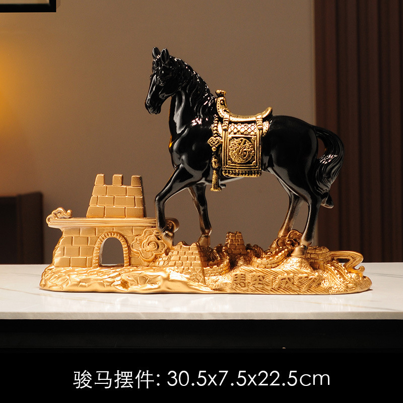 新しい中国風の富と馬の装飾品、リビングルーム、玄関、オフィス、ライトラグジュアリー、ハイエンドの装飾、新しい家の引っ越しギフト|undefined